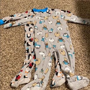 Two pair winter fleece pajamas